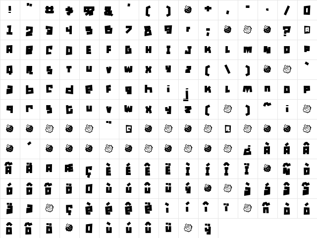 Mullet Regular  glyph index