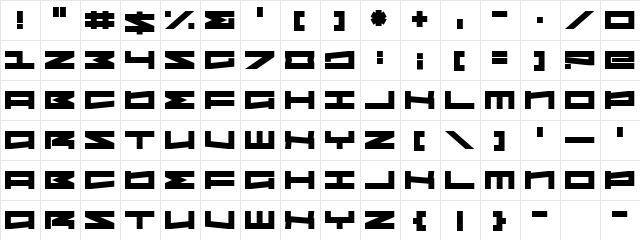 Sovereign State Regular  glyph index