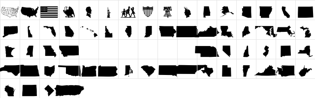 US-Bats Normal  glyph index