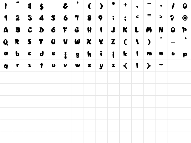 Croissant Bold Bold  glyph index