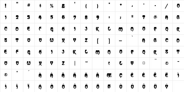 Vassar Regular  glyph index