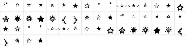 MF Star Dings Regular  glyph index