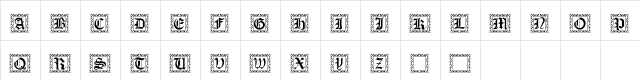 Drop Caps Regular  glyph index