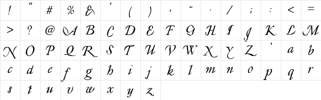Lyonesse!" Regular  glyph index