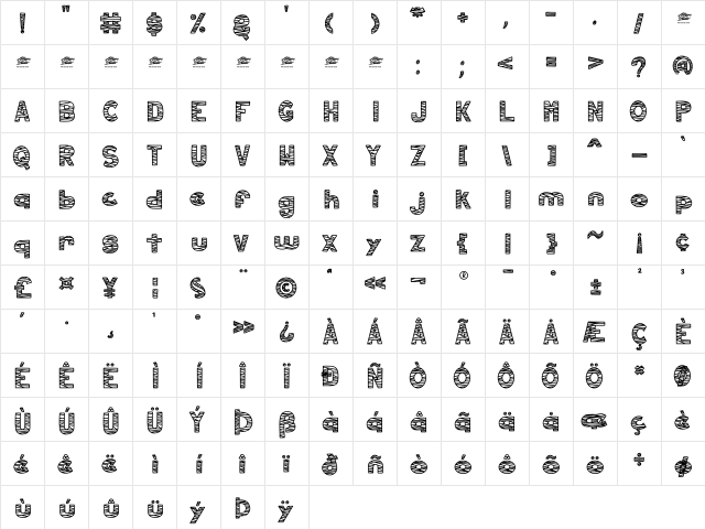 hollow mummy display - Personal Regular  glyph index