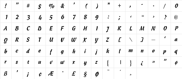 Cascade-Light Regular  glyph index