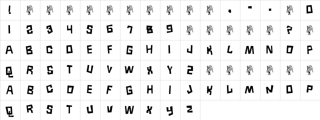 Tablastic Regular  glyph index