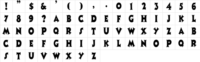 Zaleski Cn Regular  glyph index