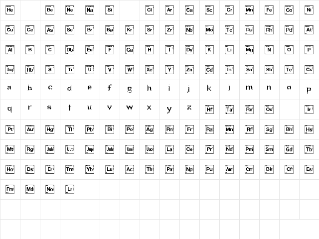 Heart Breaking Bad Regular  glyph index