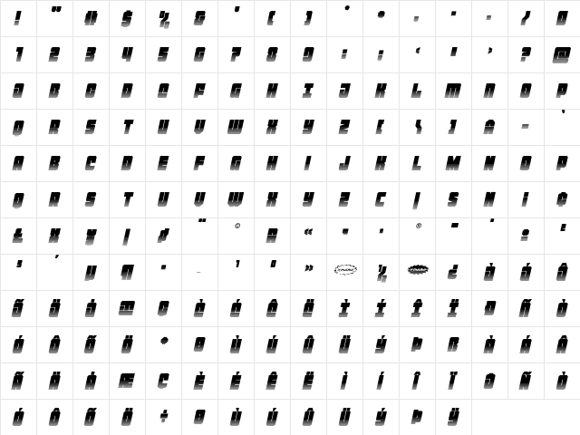 Homebase Twotone Italic Regular  glyph index