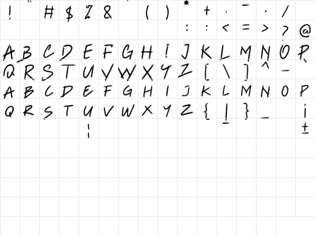 liquella Regular  glyph index