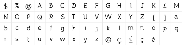 Metaphysica Demo Demo  glyph index
