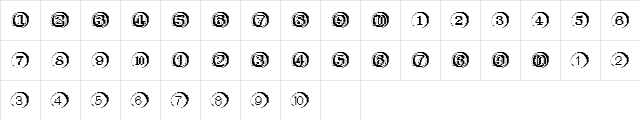 XRough26 Becker Regular  glyph index