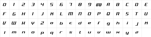 Decoder Regular  glyph index