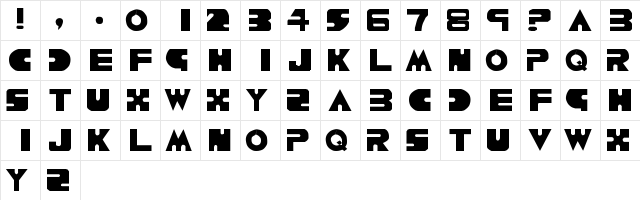 New Regular  glyph index