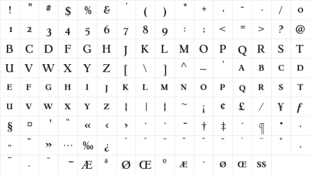 ErasmusMediumExpert Regular  glyph index