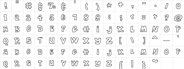 Scrap Color Me 2 Regular  glyph index