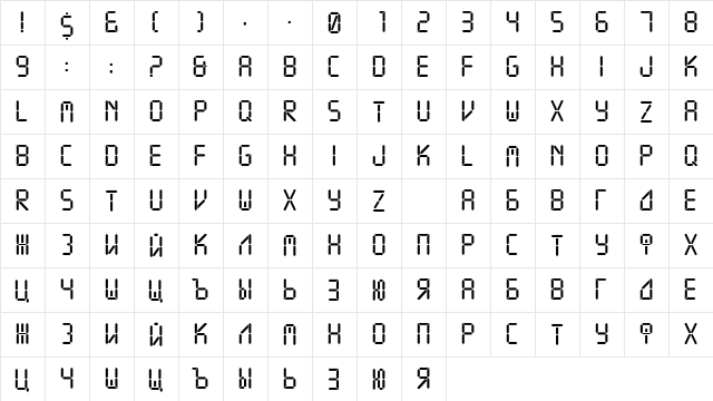 Crystal Normal  glyph index