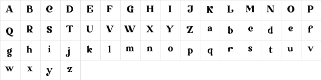 Transcity Regular  glyph index