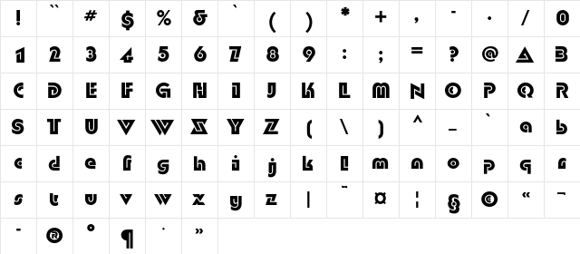 DublonC Bold  glyph index