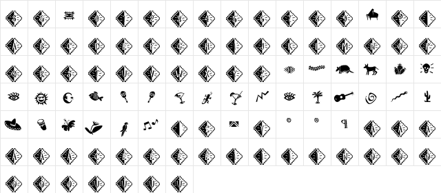 Mambo MediumInitials  glyph index
