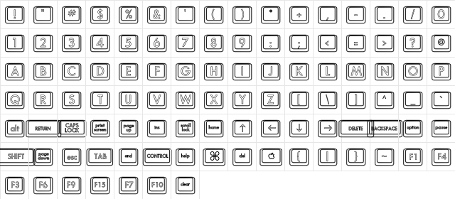 Compkey2 Hollow Regular  glyph index