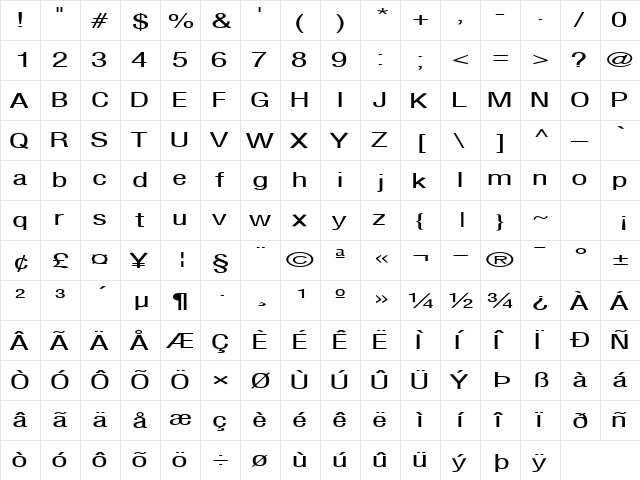 FirstHome34 Regular  glyph index