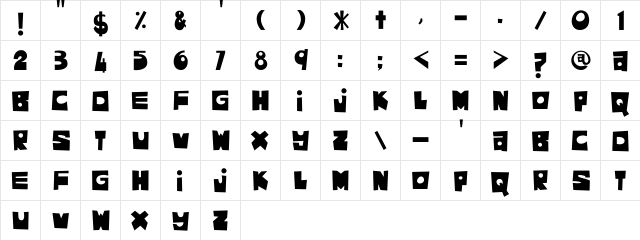 Asam Kelubi Regular  glyph index