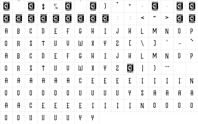 The Circus Show FreeVersion Regular  glyph index