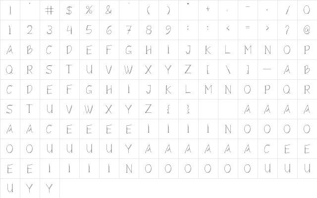 Monolism Regular  glyph index