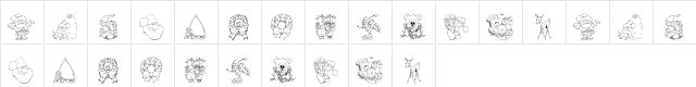 KR Christmas Color Me Regular  glyph index