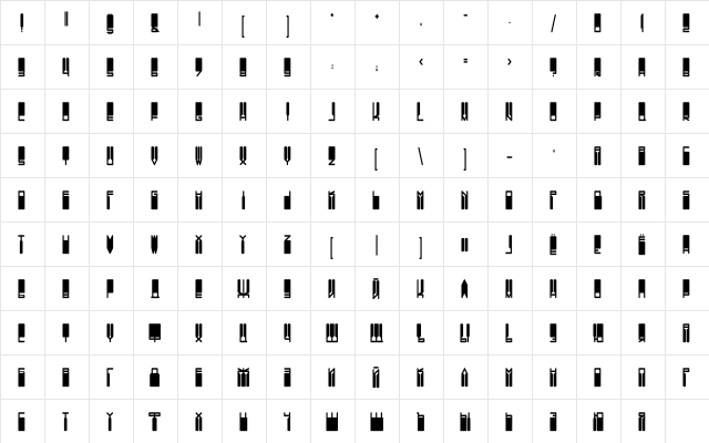 DS Vanish Medium  glyph index