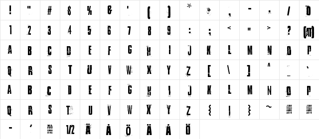 I Did It My Way Regular  glyph index