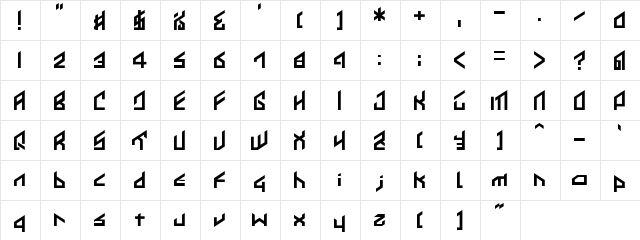 IKKOUE Regular  glyph index