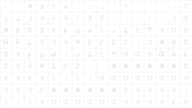 Amulman Light  glyph index
