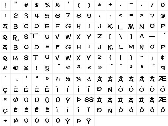 Square Meal Medium  glyph index