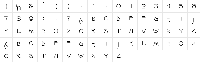 Isabelle Regular  glyph index