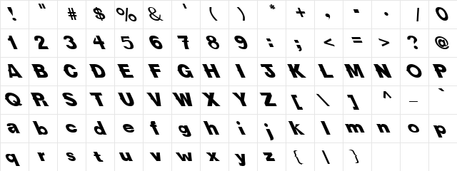 Own Way 8 Regular  glyph index