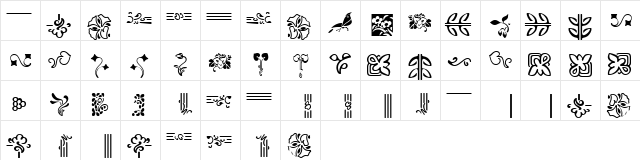 Auriol FlowersTwo Regular  glyph index
