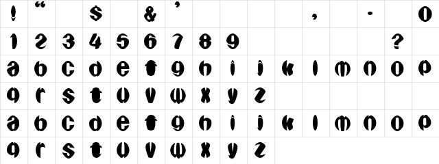 Old Cask Regular  glyph index