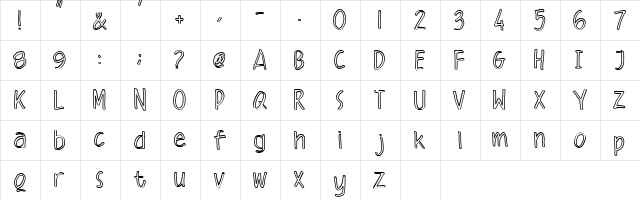 Malique Outline Regular  glyph index