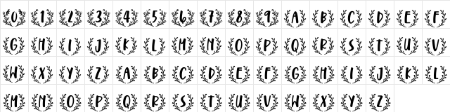 Moca Regular  glyph index