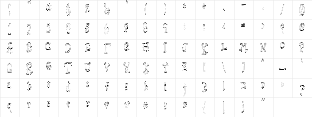 Sischu Regular  glyph index