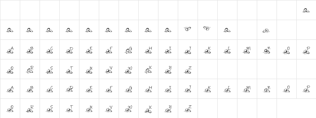 Vegie Regular  glyph index