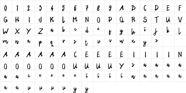 TheTravelista Regular  glyph index