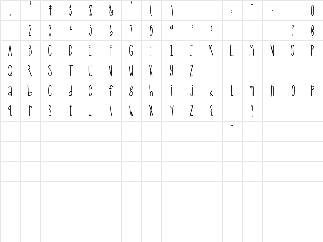 sp big apple Regular  glyph index