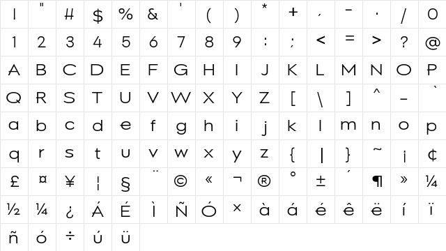 Logoplexi Regular  glyph index