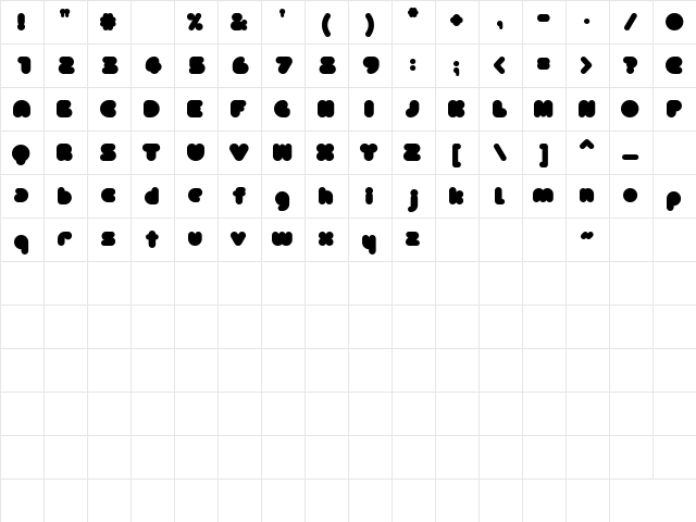 MechamaruAlp Regular  glyph index