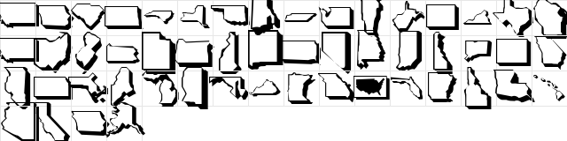 United States Regular  glyph index