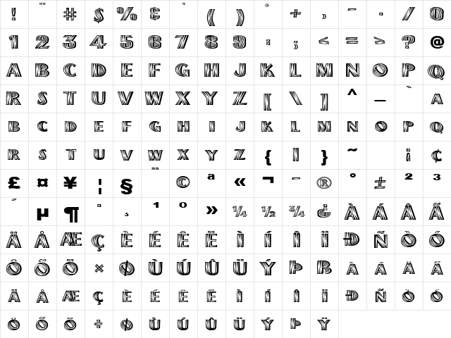 PlankExtended Normal  glyph index